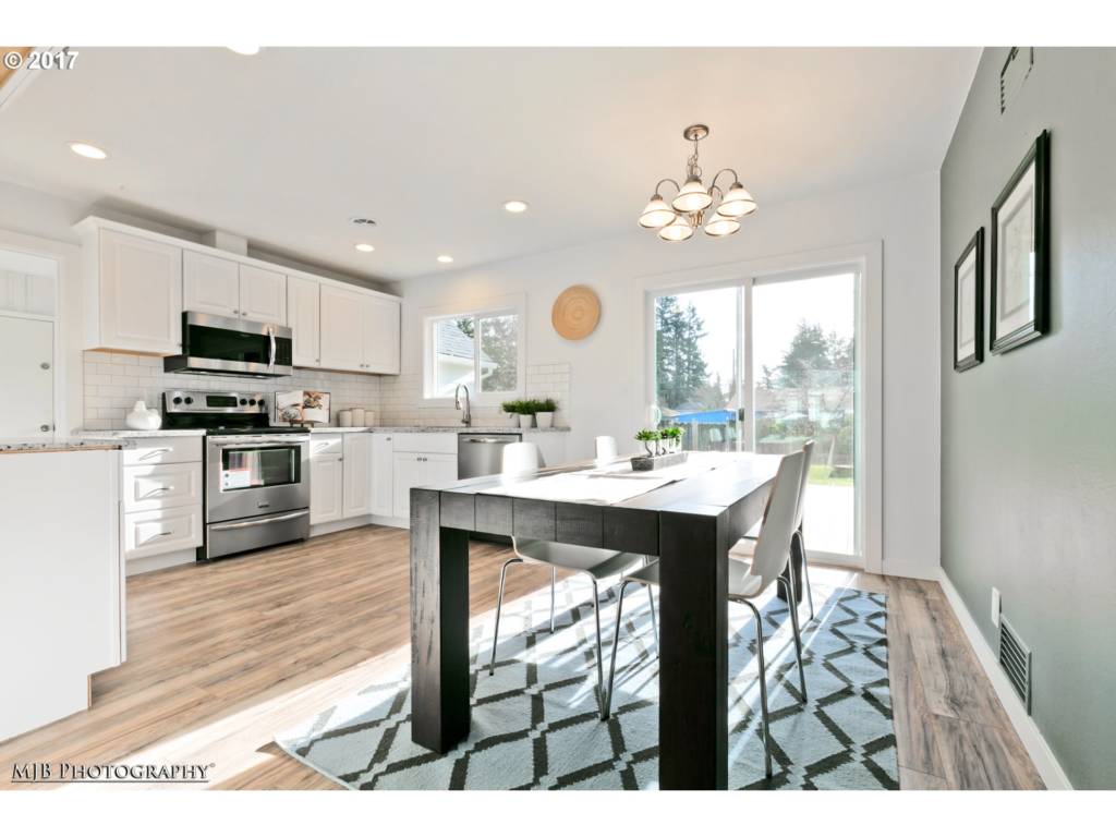 renovated kitchen of charming Mill Park home 