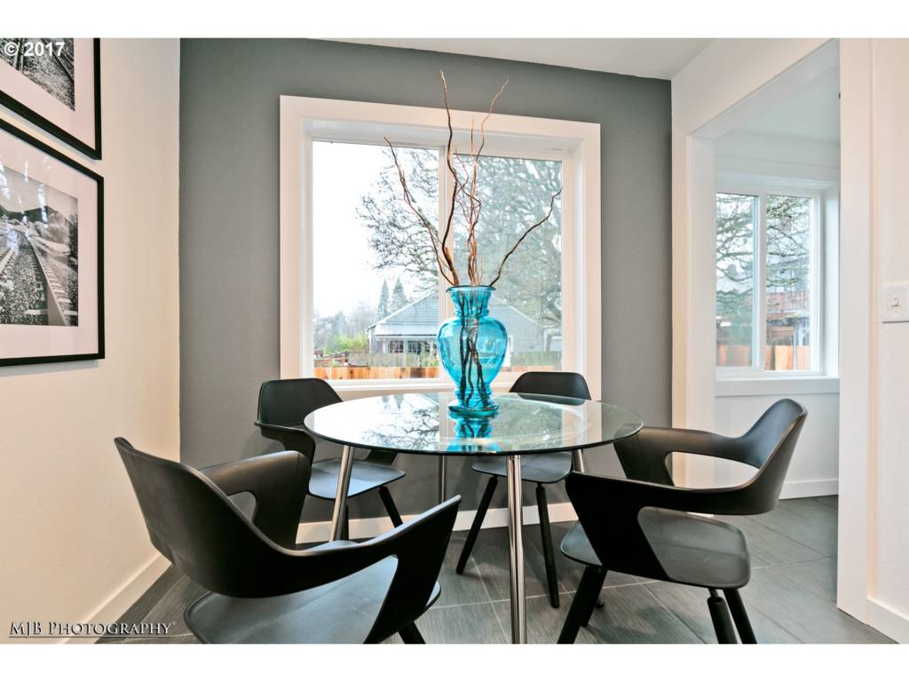 dining table in newly renovated home in the Reed neighborhood Portland OR
